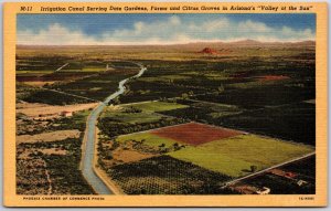 Irrigation Canal Serving Date Gardens Farms & Citrus Groves Arizona AZ Postcard