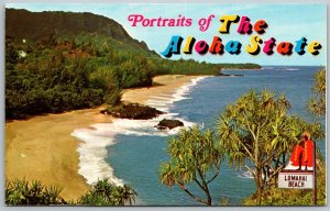 Island of Kauai Hawaii 1972 postcard beautiful Lumahai Beach