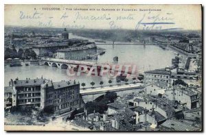 Old Postcard Vue Generale Toulouse on the Garonne and Faubourg Saint Cyprien