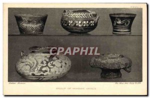 Old Postcard Faience Faincerie British Museum London Group of Minoan vases