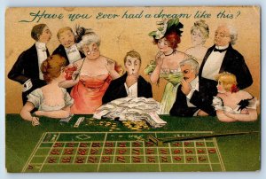 1908 Casino Gambling Have You Ever Had A Dream Like This Rochester NY Postcard
