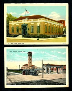 L48 Dayton, Locomotive at Union Station, Dover U.S. Post Office Front U.S.Flag