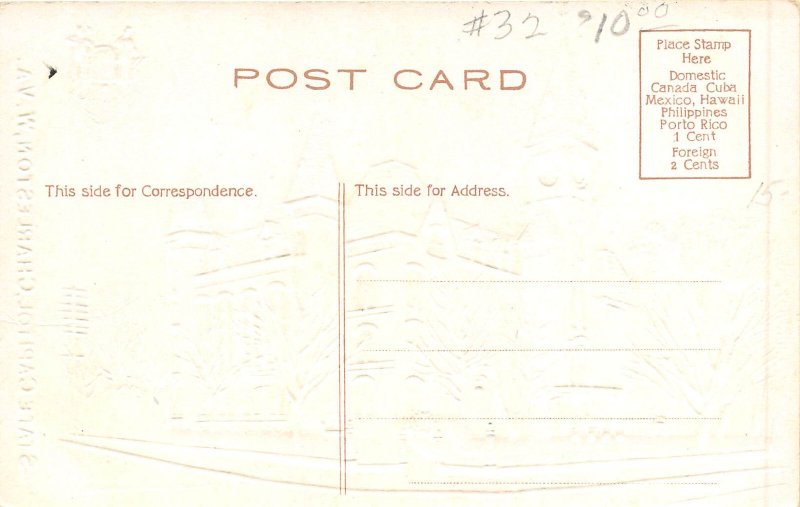 Charleston West Virginia c1910 Embossed Postcard Capitol Gold Highlights