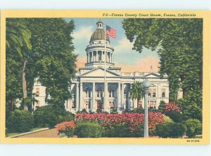 Linen COURTHOUSE SCENE Fresno California CA AE9973