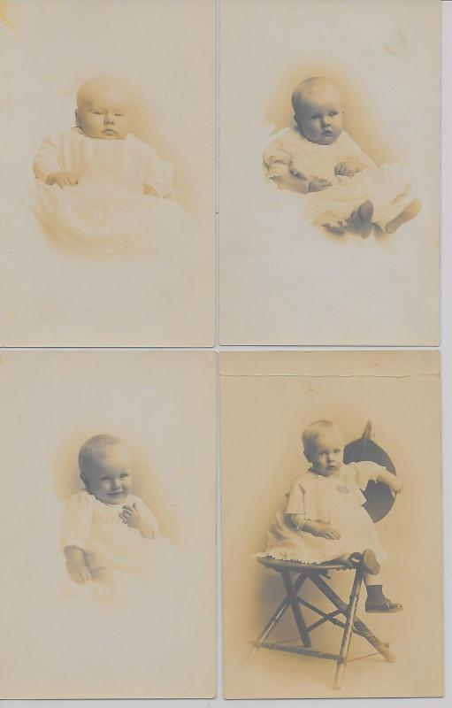 Group of 5 little boy age progression stages real photo antique pc (Z9305)