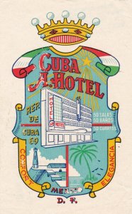 Mexico D F Cuba Hotel Vintage Luggage Label lbl0115 