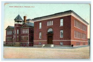 1910 Public School Building Street View Paterson New Jersey NJ Antique Postcard 