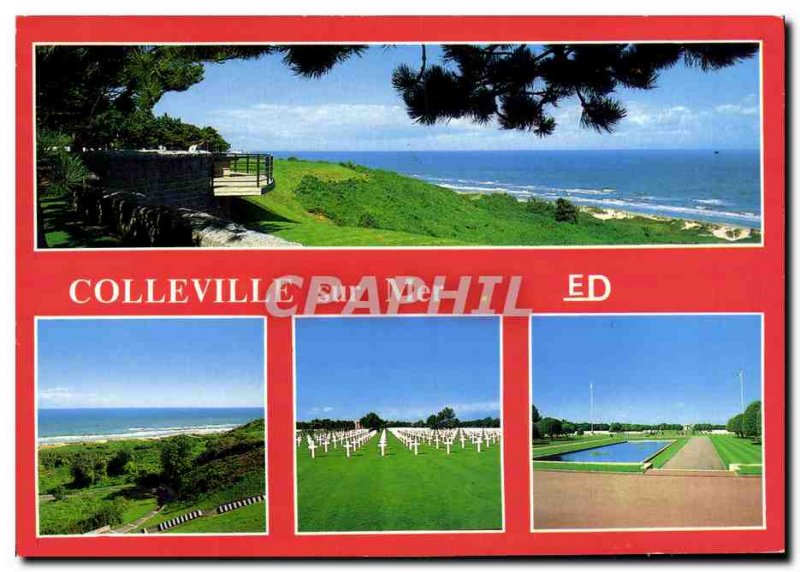 Postcard Modern American Cemetery Colleville sur Mer Militaria