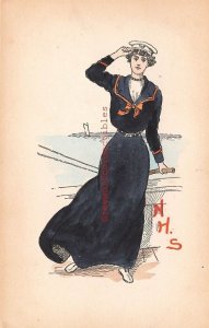 Unknow Artist, Navy Girl, Black Outfit, Undivided Back