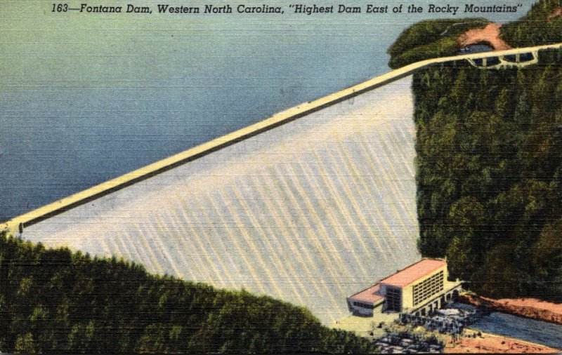 North Carolina The Fontana Dam Highest Dam East Of The Rocky Mountains 1950 C...