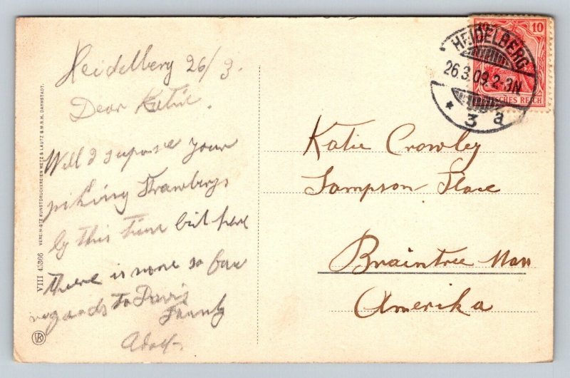 1909  Heidelberg  Germany     Postcard