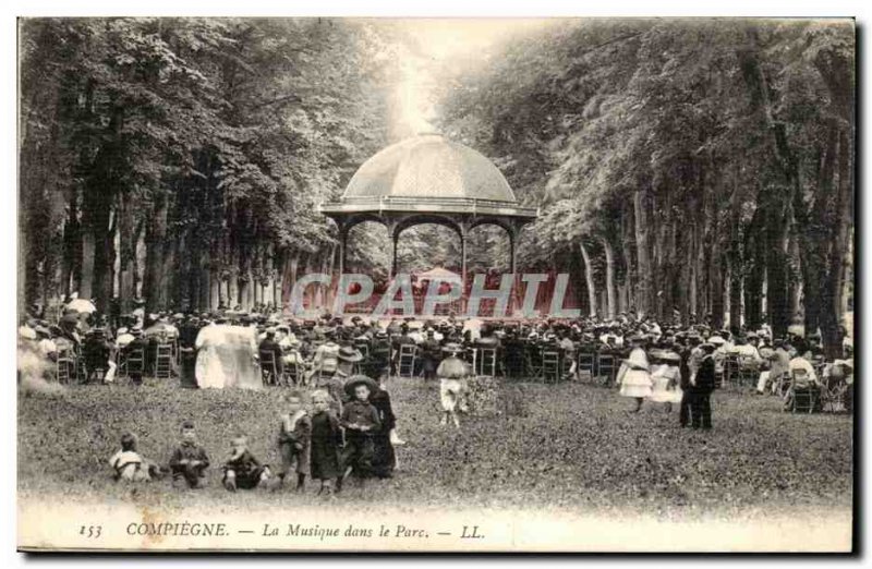 Compiegne Old Postcard Music in the park