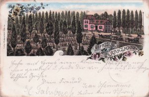 Gruss Aus Kranzmaar 1896 Antique Rhein Rare German Postcard