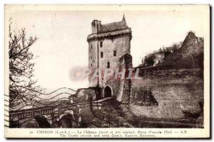 Old Postcard Chinon Chateau Porte d & # 39entree