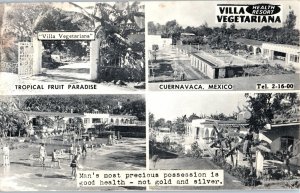 Villa Vegetariana Natural Health Resort Cuernavaca Mexico Postcard 1972