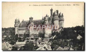 Old Postcard Chateau de Pierrefonds Roche taking view