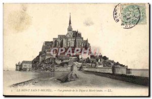 Normandy Mont Saint Michel Old Postcard General view at high tide