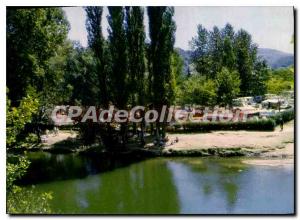 Old Postcard Espalion Aveyron The campground along the Lot