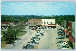 Berryville Arkansas AR Postcard Part Public Square Aerial View Grassy Park 1960