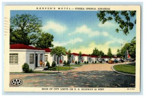 1952 Harpers Hotel, Eureka Springs Arkansas AR Unposted Vintage Postcard 