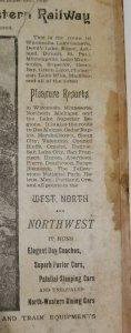 Chicago & North-Western Railway Advertisement on Music Book Cover c1900 D10005