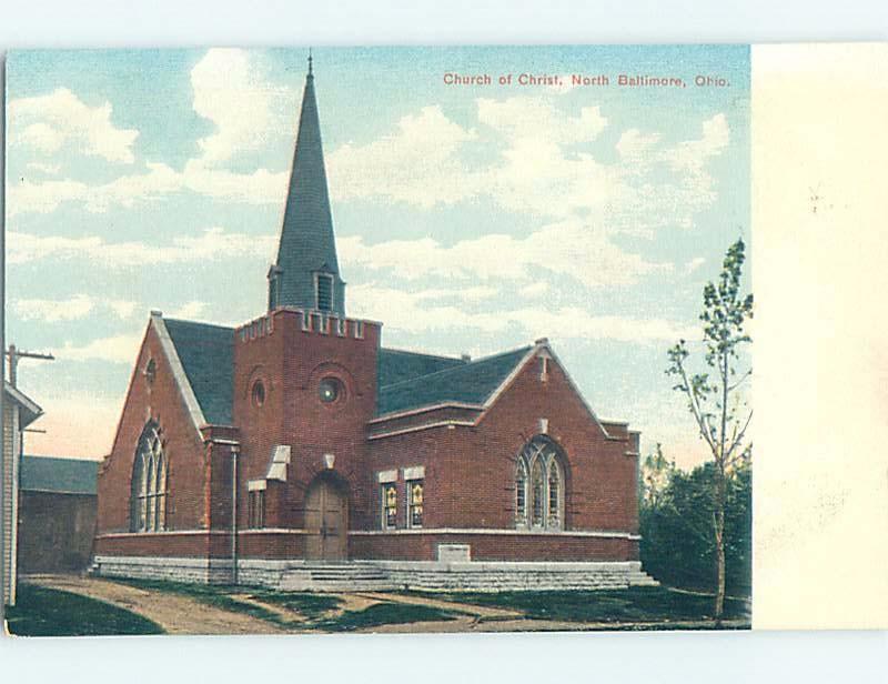 Unused Divided-Back CHURCH SCENE North Baltimore - Near Findlay Ohio OH G3825