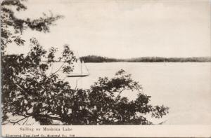 Sailing on Muskoka Lake Ontario ON Sailboat Boat UNUSED Postcard E50