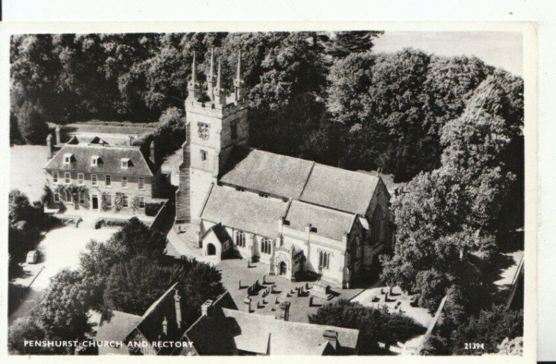 Kent Postcard - Aerial View of Penshurst Church and Rectory - Ref 16518A
