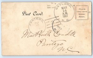 Horse Carriage Who Change Buggy Wheels Gaylord NC DPO (1890-1907) Postcard