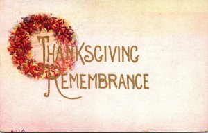 Thanksgiving Remembrance With Wreath 1913