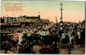 Children's Carnival Asbury Ave Turn, Baby Parade Asbury Park NJ Postcard N27