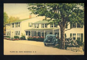 North Woodstock, New Hampshire/NH Postcard, Pilgrim Inn, Old Car, 1942