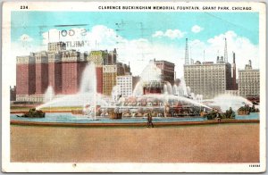Clarence Buckingham Memorial Fountain Grant Park Chicago Illinois IL Postcard