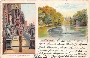 Lot 30 belgium anvers antwerpen le parc calvaire de l eglise de saint paul litho