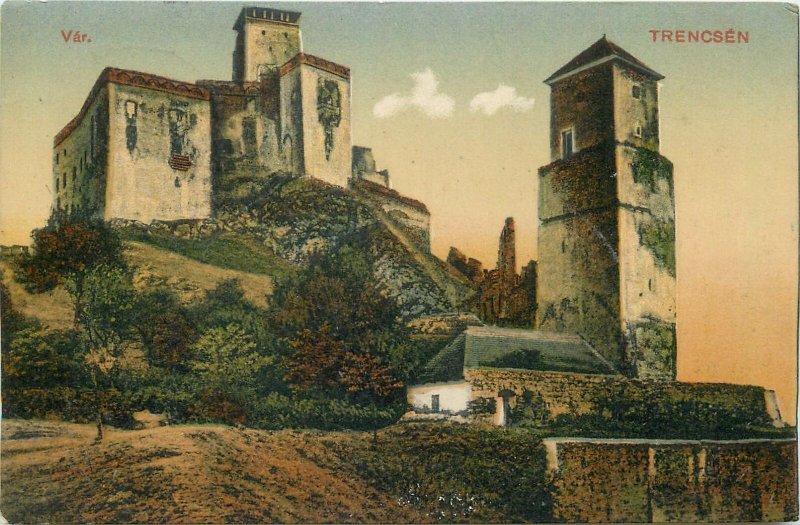 Postcard Slovakia Trencin castle