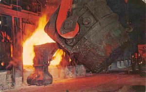 Open Hearth Furnace Gary Steel Works US Steel Corporation Indiana 1960 postcard