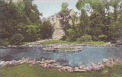 Indiana Bloomington Sunken Gardens Forest Hall in Background Indiana Universi...