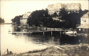 Christmas Cove ME Holly Inn & Harbor c1920 Real Photo Postcard