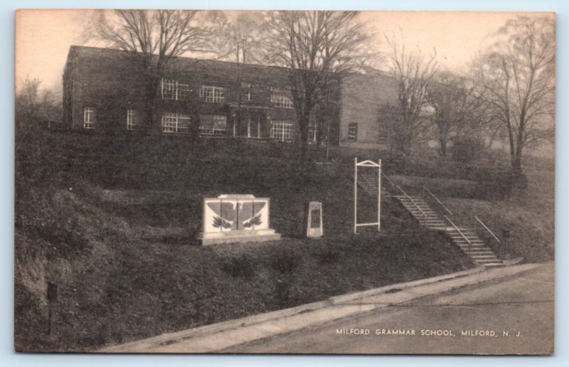 Milford NJ Grammar School Postcard New Jersey
