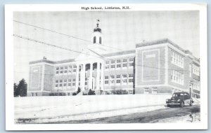 1940 Littleton New Hampshire NH Vintage Postcard High School Building Street