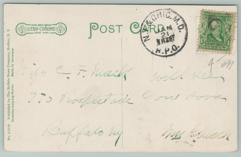 Dunkirk New York~Carnegie Library~c1910 Postcard