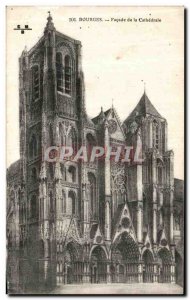 Old Postcard Bourges Facade of the Cathedral