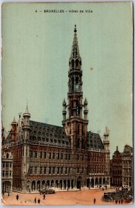 1908 Bruxelles Belgium Hotel de Villa Skyscraper Building Posted Postcard