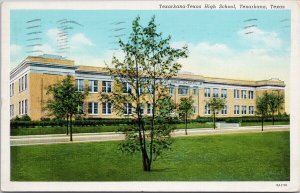 Texarkana Texas High School Texarkana Texas TX c1940 Postcard H29