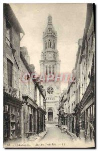 Postcard Old Street Avranches Three Kings