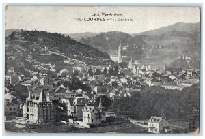 1910 General View of Les Pyrenees Lourdes France Antique Unposted Postcard