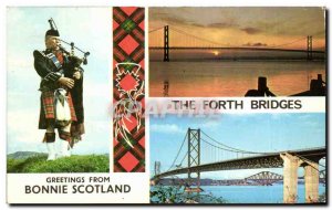 Old Postcard The Forth Bridges Greetings From Bonnie Scotland