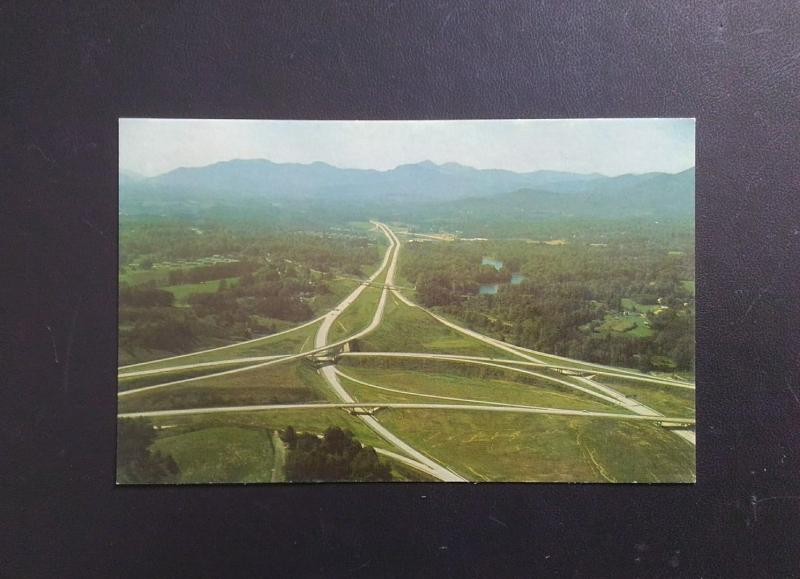 Highway interchange of I-26 & I-40 near Asheville, N.C. Postcard