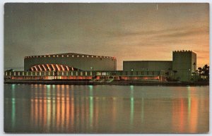 St. Petersburg FL Bayfront Center Night View Vintage Postcard Unposted