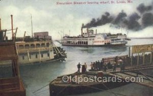 Excursion Steamer Leaving Wharf Ferry Boat, Ferries, Ship St. Louis, MO. USA ...